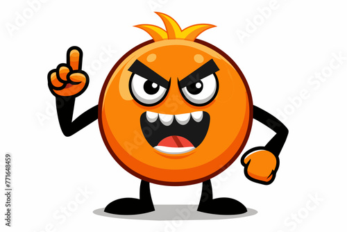 Orange doing an angry face with hand show middle finger vector illustration photo