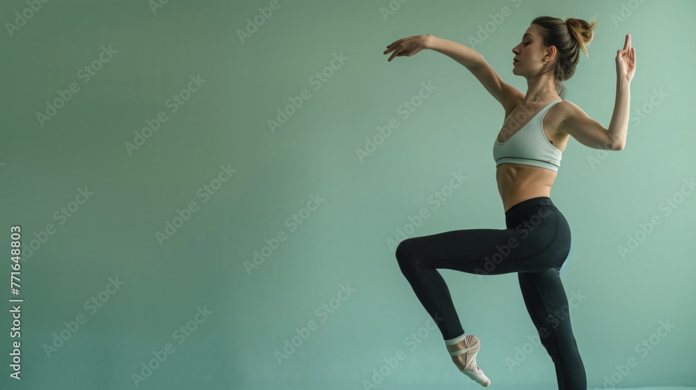 Obraz premium Woman doing ballet, studio photo
