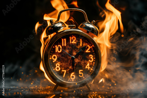 burning alarm clock