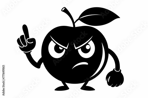 Peach doing an angry face with hand show middle finger vector illustration 