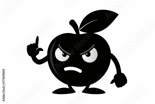 Peach doing an angry face with hand show middle finger vector illustration 