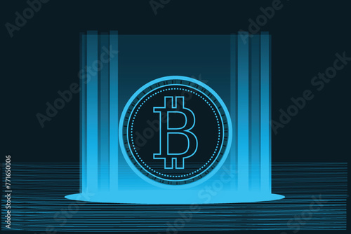 Bitcoin cryptocurrency concept vector illustration