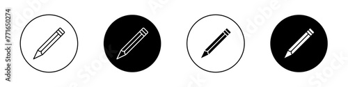 Pencil icon set. draw crayons vector symbol. graphite sharp student pencil sign.