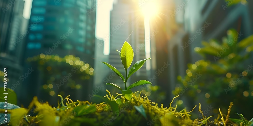 Explore how businesses can incorporate environmental ethics into their operations for sustainable corporate social responsibility. Concept Sustainable sourcing, waste reduction - obrazy, fototapety, plakaty 