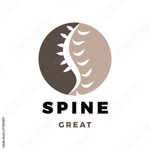 Spine Icon Logo Design Template