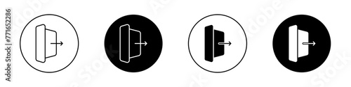 Sign out icon set. exit, quit vector symbol. output sign. account logout button. signing off icon.