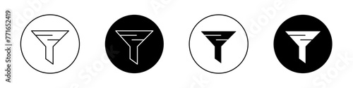Filter icon set. marketing sales conversion filter vector symbol. funnel channel sign. photo