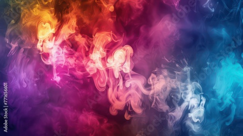 Colorful glossy smoke background created with Generative AI
