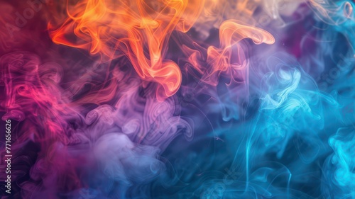 Colorful glossy smoke background created with Generative AI