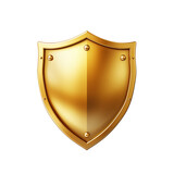 Gold shield isolated on transparent background, PNG available