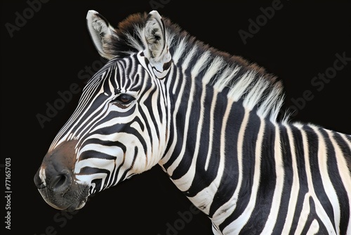 zebra animal on black background