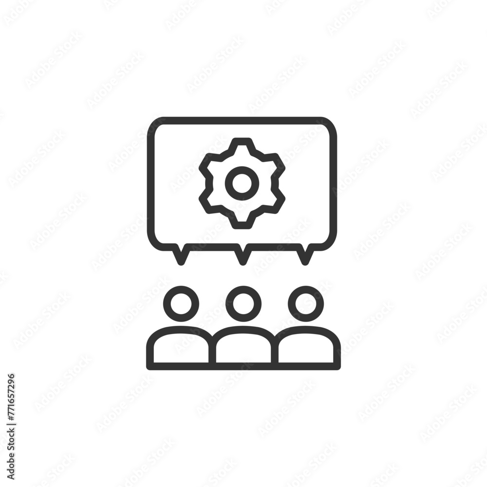 Naklejka premium Business teamwork, team building, work group and human resources minimal thin line web icon set