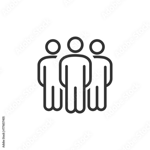 Business teamwork, team building, work group and human resources minimal thin line web icon set