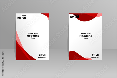 Red cover design, vector template brochure, flyer, magazine, presentation