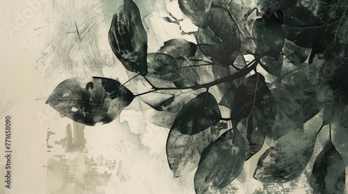 Minimalist abstract leaves illustration photo