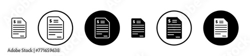 Essential Invoice and Bill Icons for Financial Documentation and Tax Purposes