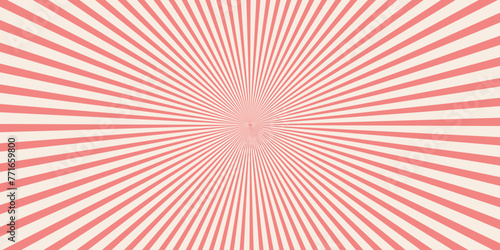 Retro background with rays or stripes in the center. Sunburst or solar burst retro background. Starburst abstract background. Vector illustration