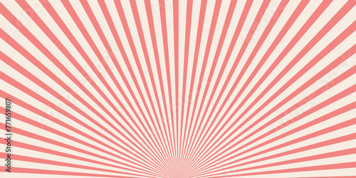 Retro background with rays or stripes in the center. Sunburst or solar burst retro background. Starburst abstract background. Vector illustration