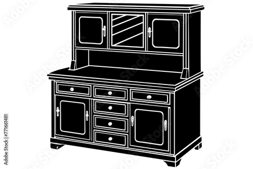 hoosier cabinet vector illustration photo