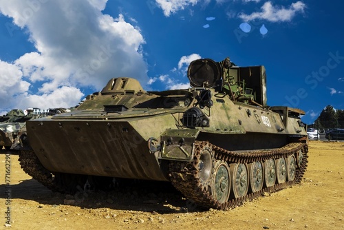 Battlefield tanks and technology. military technology. Wide image for banners, advertisements.