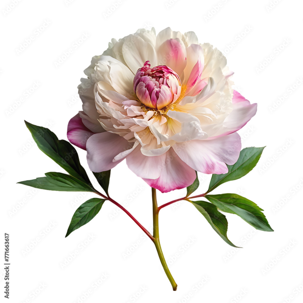 peony flowers clip art vintage style white background