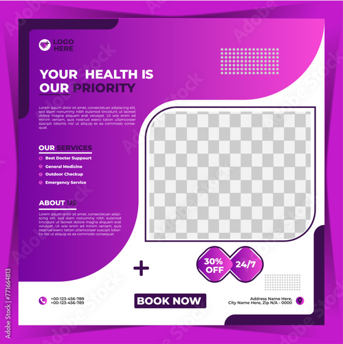 business social media post banner
School admission social media post banner, educational social media post square flyer back to school web banner design template.


