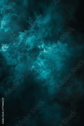 a black wallpaper with a slight blue/green glow and mist