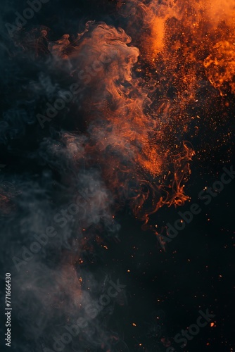 a black wallpaper with a slight red/orange glow and mist ,