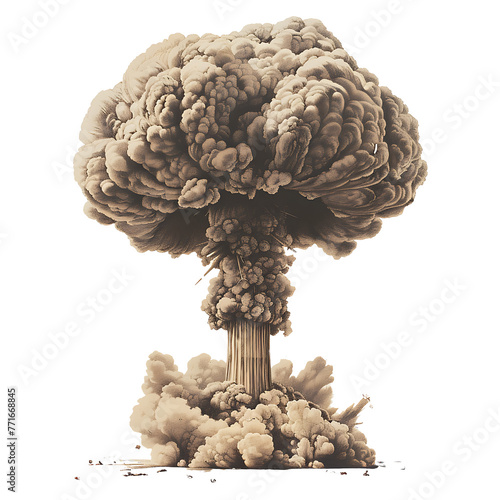 mushroom Nuclear explosion on transparent background PNG © I LOVE PNG