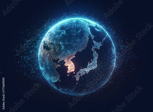 우주에서 바라본 대한민국 지도