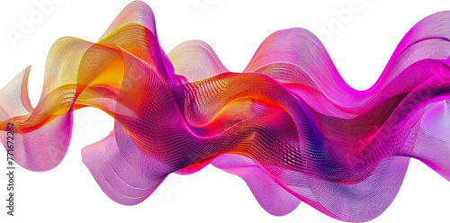 Colorful digital wave form abstract cut out on transparent background