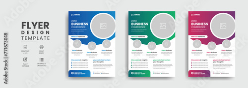 Business Conference Flyer Layout Template Design