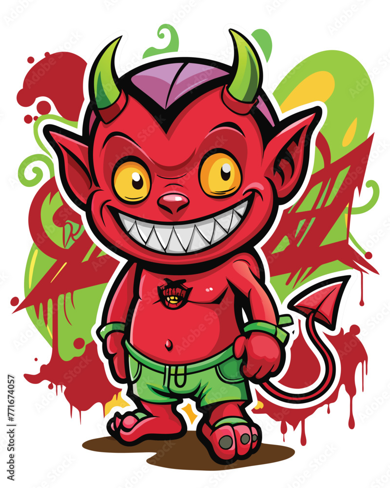Fototapeta premium baby devil graffiti #201