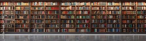 3D render clay style of A library shelf filled with classics and modern bestsellers   no contrast  clean sharp focus