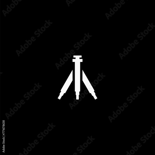 Tripod icon simple sign isolated on black background