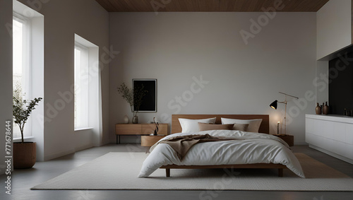 Friendly interior style. living room. Wall mockup. Wall art. 3d rendering © Majid