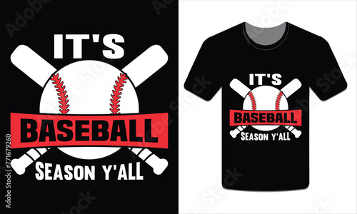 It's baseball season y'all, Baseball t-shirt Vector Art