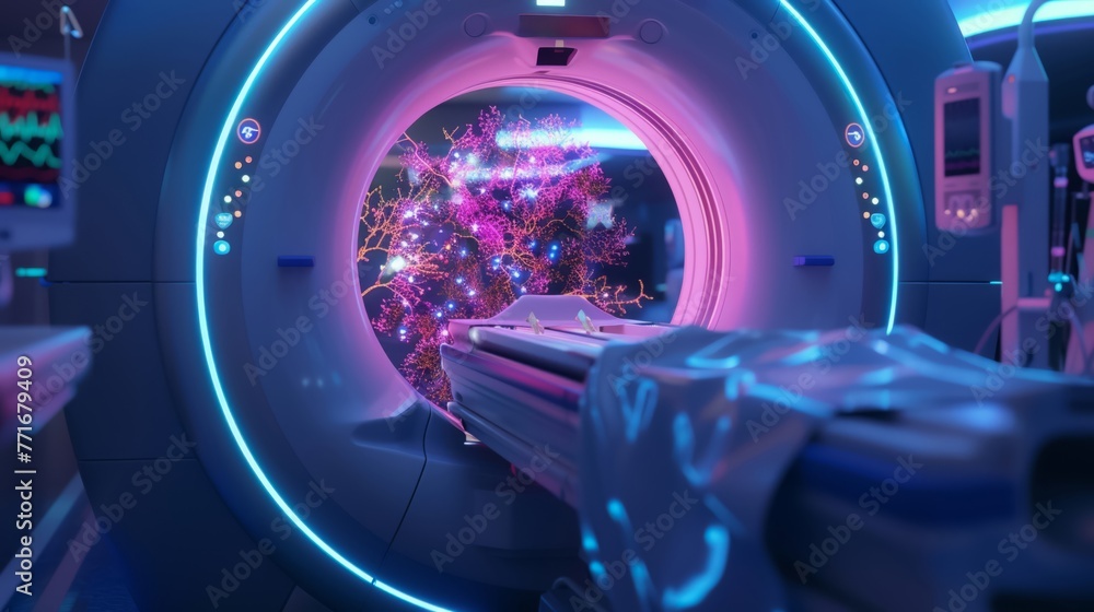 Advanced PET scan technology visualized with vibrant colors highlighting its precision in detecting diseases
