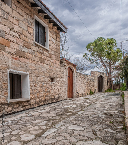 View of Lofou, a picturesque and traditional village at altitude of 780 meters, located 26 km Northwest of Limassol, offering tranquil and scenic surroundings, Limassol District , Cyprus photo