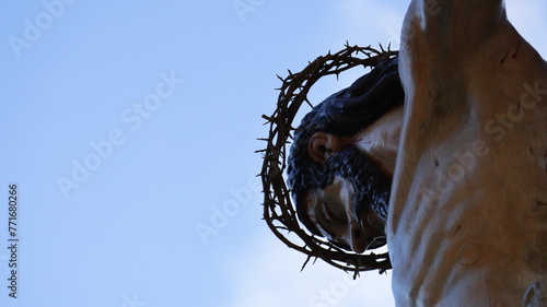 Holy week procession in Spain. Image of Jesus Christ during the holy week of spain