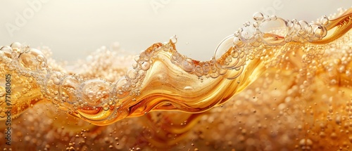 Abstract beer bubbles close up golden hues and carbonation photo