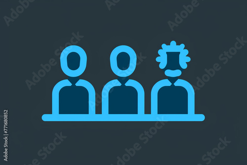 Vector pictogram for a workshop. The illustration style is a hatching transparent background with a flat, iconic, bicolor, smooth blue symbol.