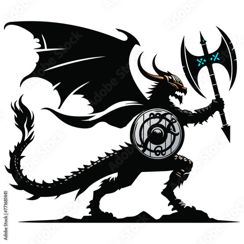 This dragon embodies Thor's thunderous might, a perfect blend of tribal design and Viking lore for those seeking a powerful presence in their creative work.