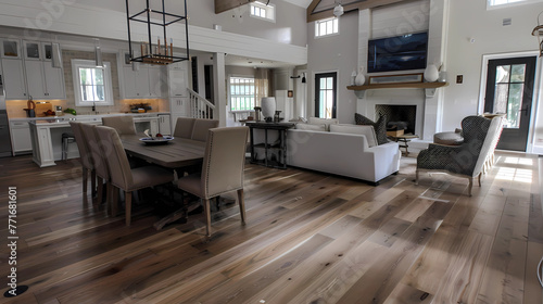 Elm Flooring - North America, Europe, Asia - Hardwood flooring with a light to medium brown color and distinctive grain patterns, known for its strength and durability © Russell