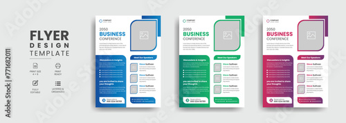 Business Conference Flyer Layout Template Design