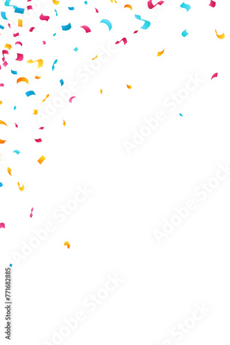 Confetti decoration elements for birthday, carnival, anniversary, holiday and celebration party. Isolated vector design elements.