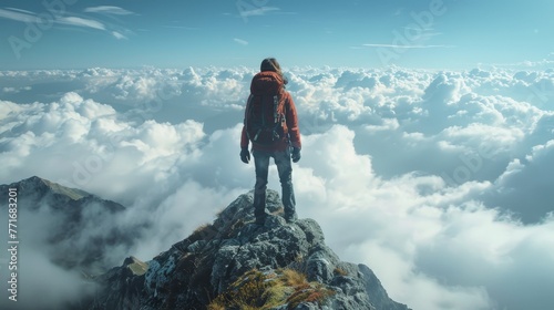 Inspiration: A lone hiker standing atop a mountain