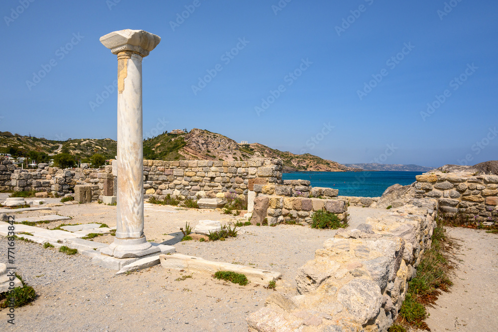 Ruins of Agios Stefanos Basilica near Kefalos on the Greek island of Kos