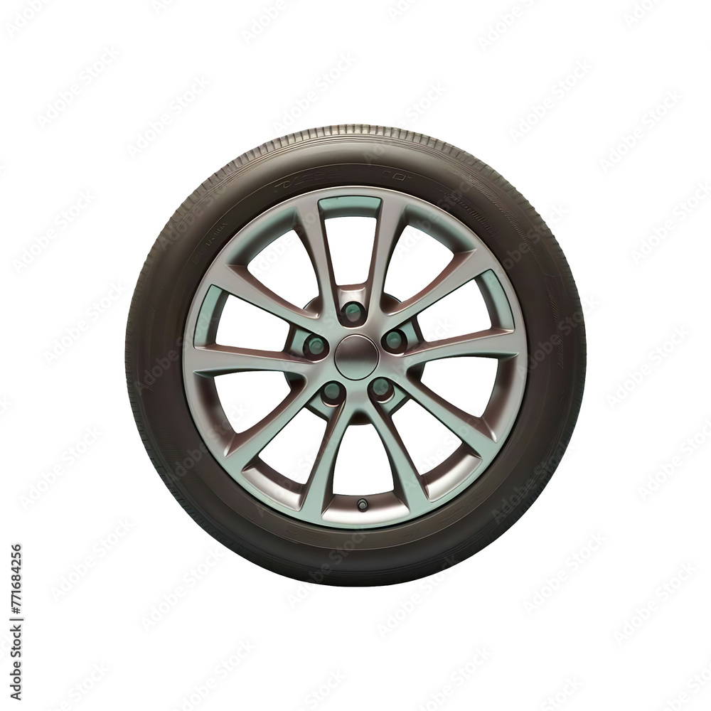 Car wheels isolated on transparent background