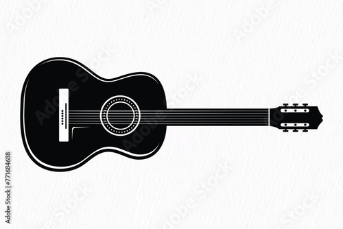 Vector illustration Silhoette of Acoustic Guitar